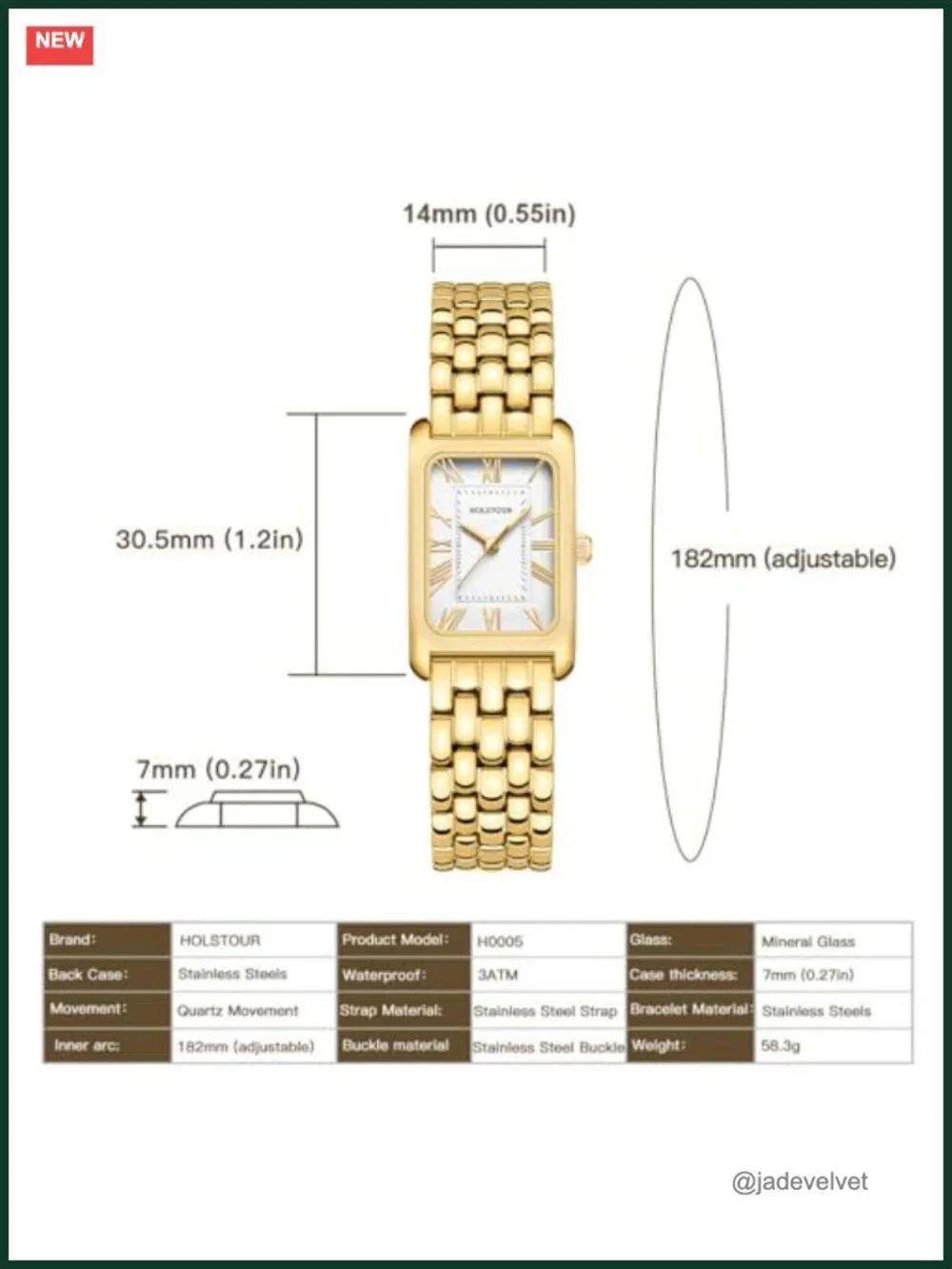 Vintage Roman Dial Gold Steel Bracelet Women's Watch Quartz Adjustable